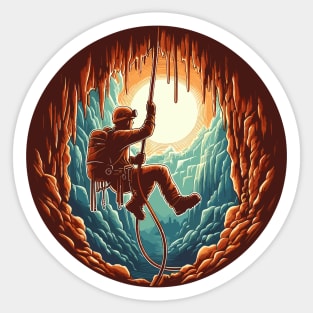 Retro Caving explore adventure Sticker